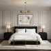 Axis Linen Textured Fabric Upholstered Bench