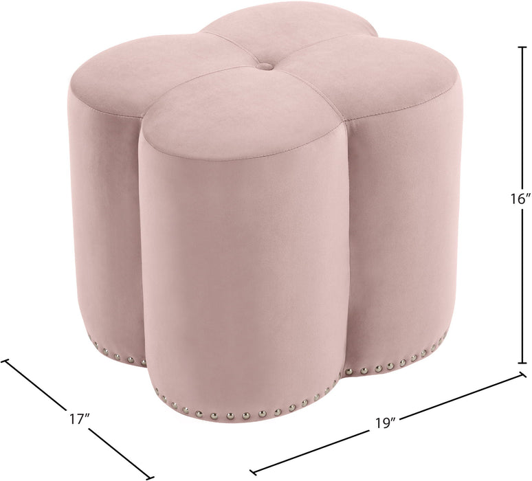 Clover Velvet Upholstered Stool