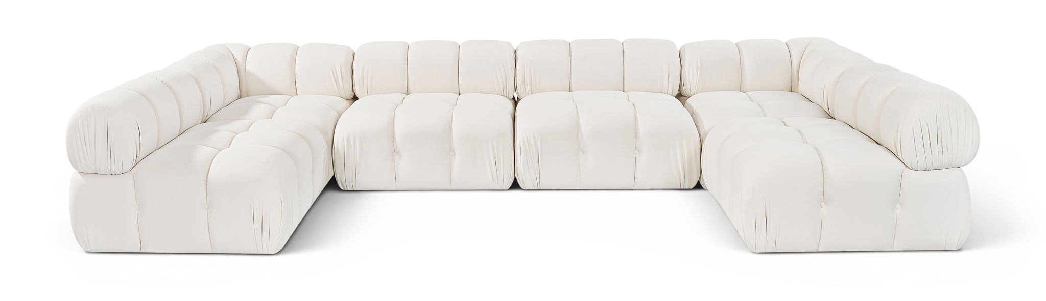 Orin 148" Velvet Performance Fabric Upholstered 6 Pc. Modular Sectional
