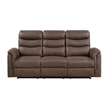 Metric Double Reclining Sofa with Drop-down Cup Holders (8360BRW)