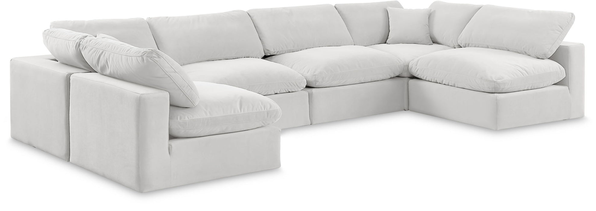Comfy 158" Velvet Upholstered 6pc. Modular Sectional