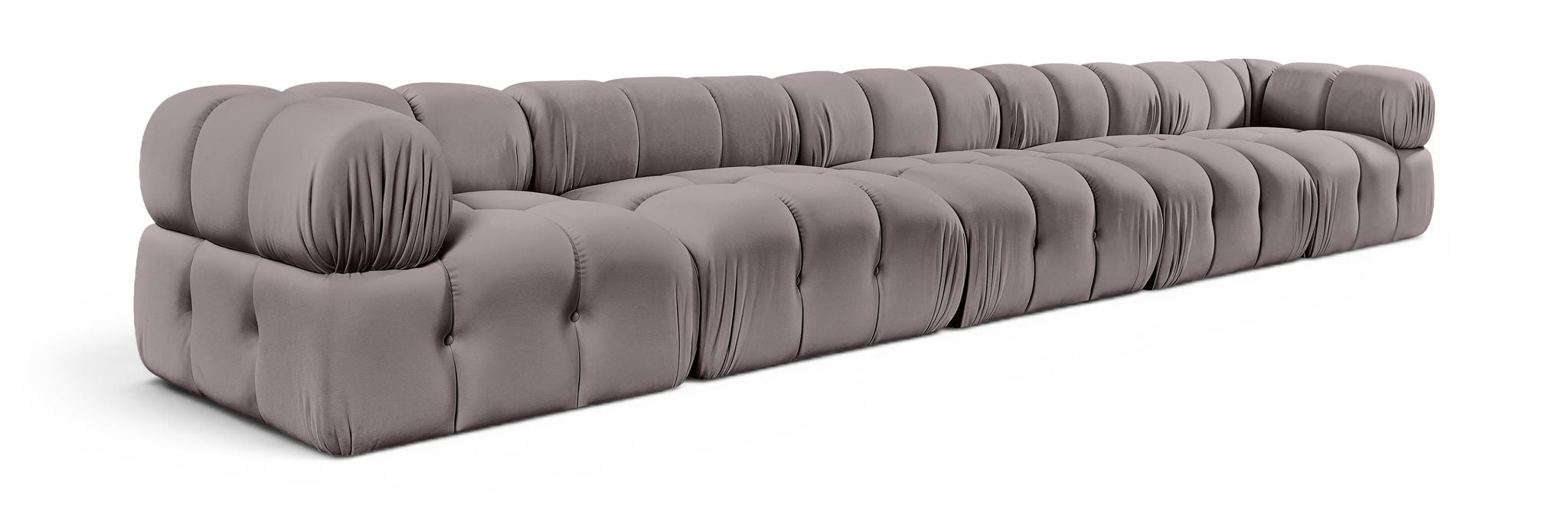 Orin 185" Velvet Performance Fabric Upholstered 5 Pc. Modular Sofa