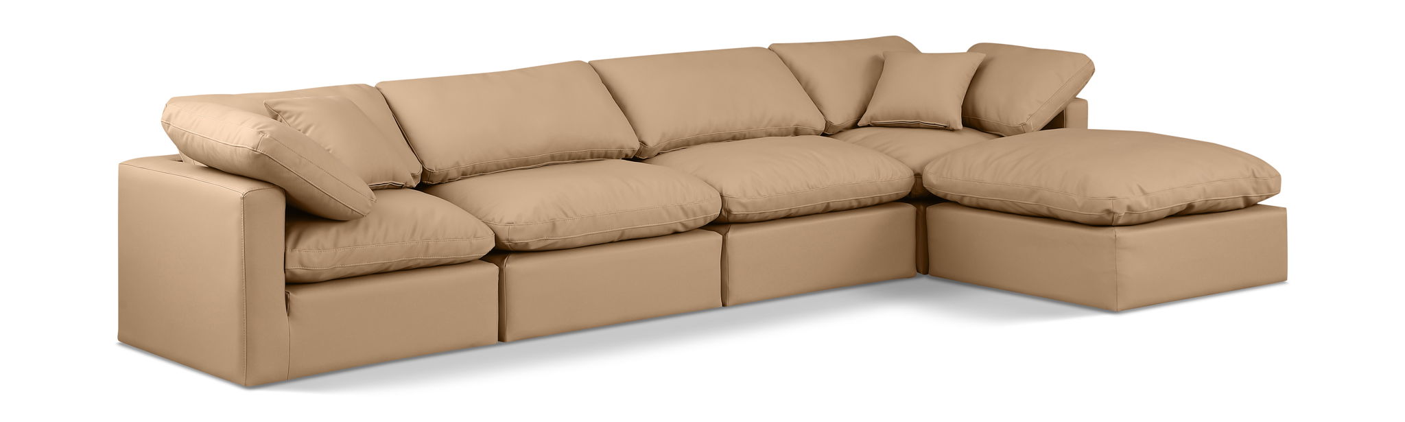 Indulge 140" Vegan Leather Upholstered 5pc. Modular Sectional