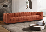 Quinn 133" Chenille Fabric Upholstered 4pc. Modular Sofa