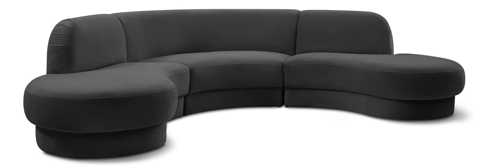 Rosa 135" Velvet Upholstered 3pc. Sectional
