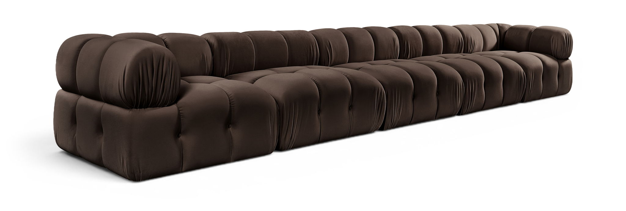 Orin 185" Velvet Performance Fabric Upholstered 5 Pc. Modular Sofa