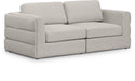 Beckham 76" Linen Textured Fabric Upholstered 2pc. Modular Loveseat