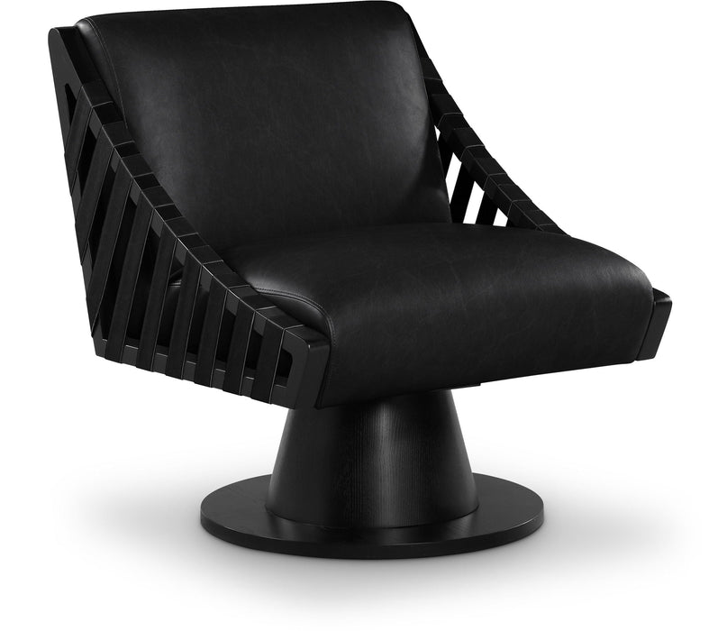 Millwin Vegan Leather Upholstered Swivel Accent Chair