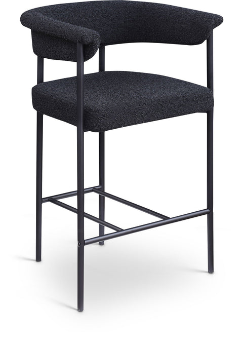 Taburete de mostrador tapizado de bouclé Malin
