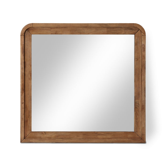Fluted 38" W X 40" H Solid Wood And Oak Veneer Mirror