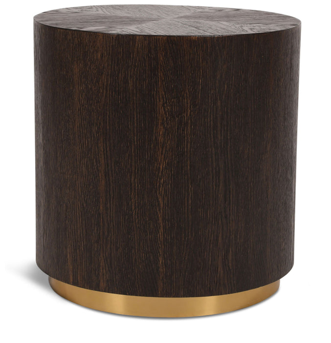 Nile Oak Wood Top And Metal Base End Table