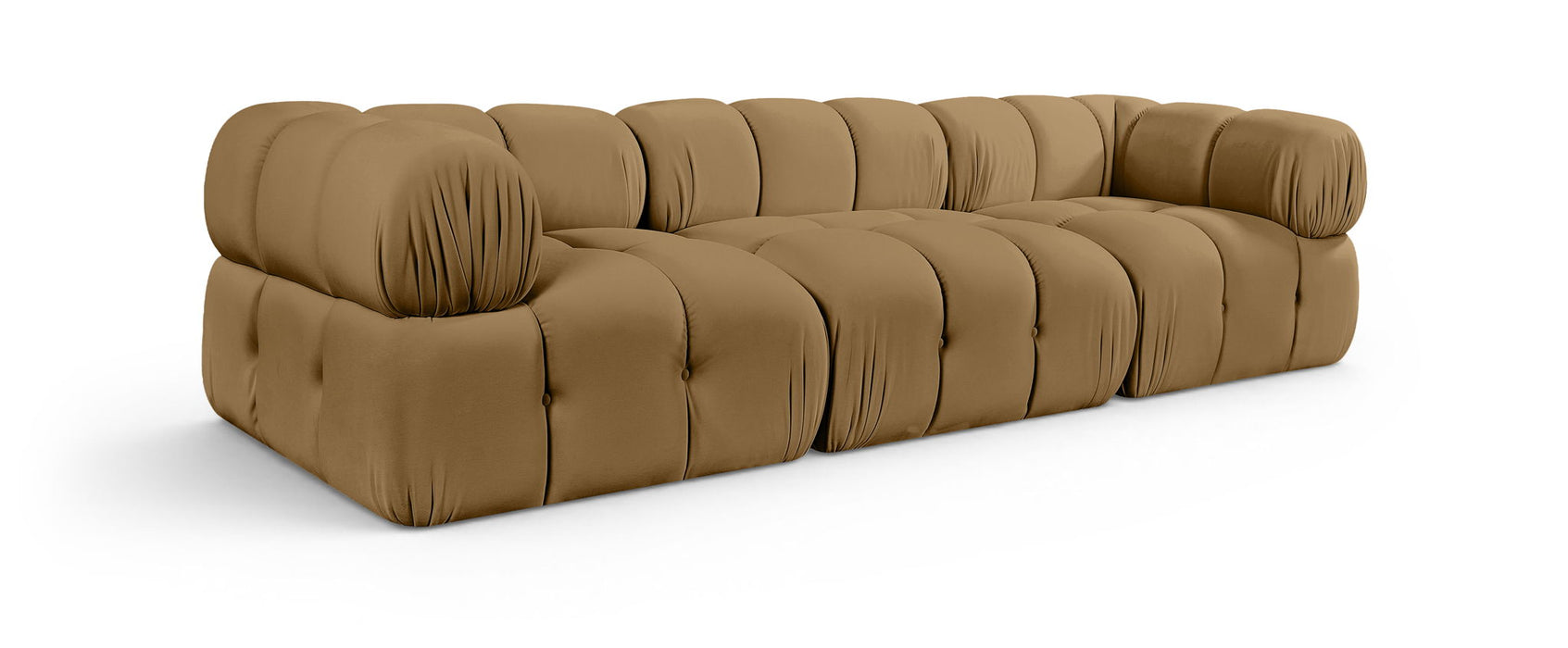 Orin 111" Velvet Performance Fabric Upholstered 3 Pc. Modular Sofa