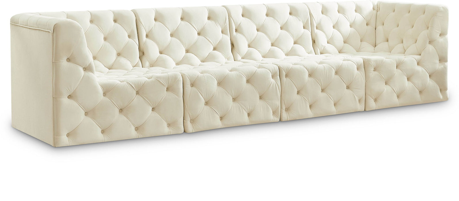 Tuft 128" Velvet Upholstered 4pc. Modular Sofa