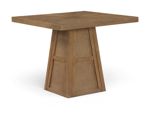 Fenwick 36.25" Cane, Oak Veneer And Solid Wood Dining Table