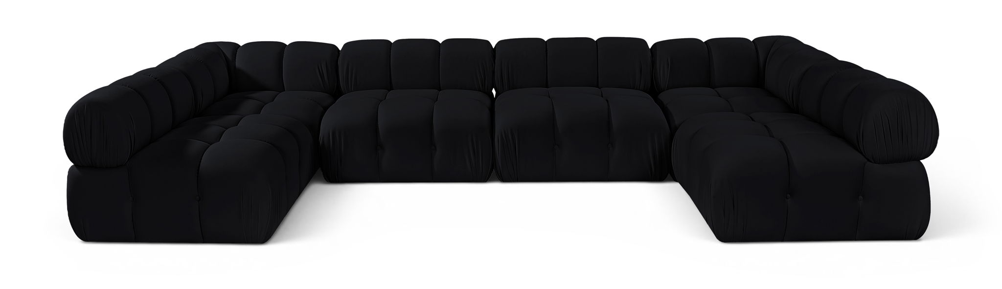 Orin 148" Velvet Performance Fabric Upholstered 6 Pc. Modular Sectional