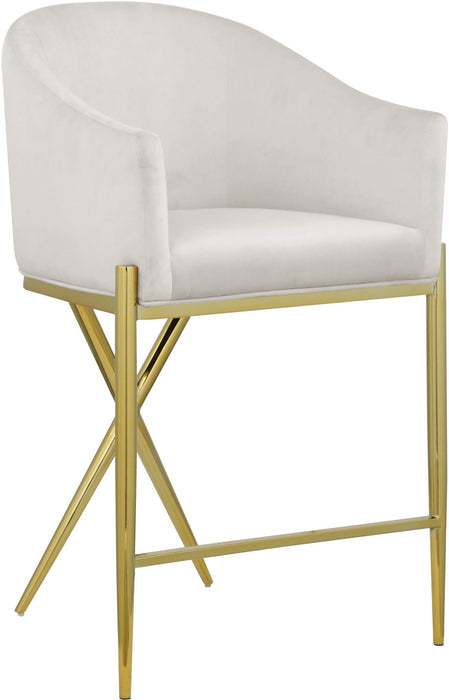 Xavier Velvet Upholstered Counter Stool
