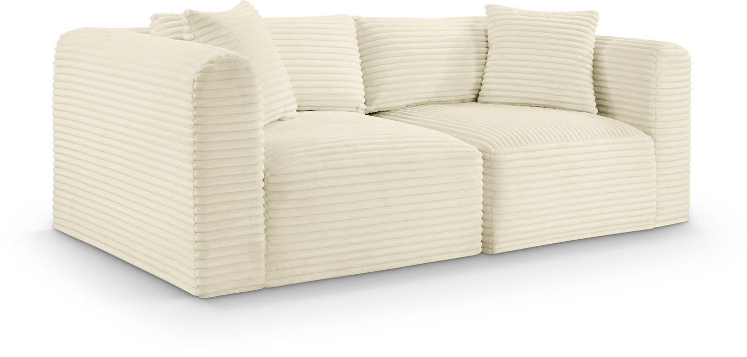 Shaggy 78" Corduroy Performance Fabric Upholstered Modular Loveseat
