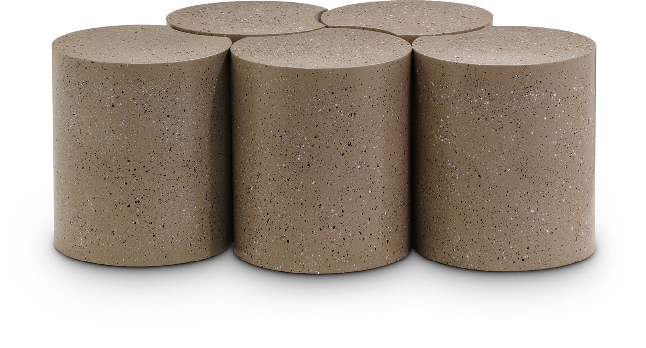 Dimple Terrazzo Pattern Iron Nesting 5pc. Modular Coffee Table