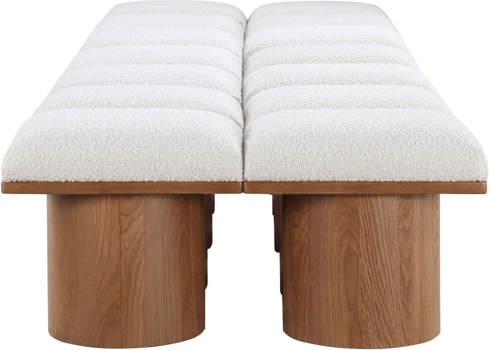 Banco modular tapizado de bouclé Pavilion de 14 piezas