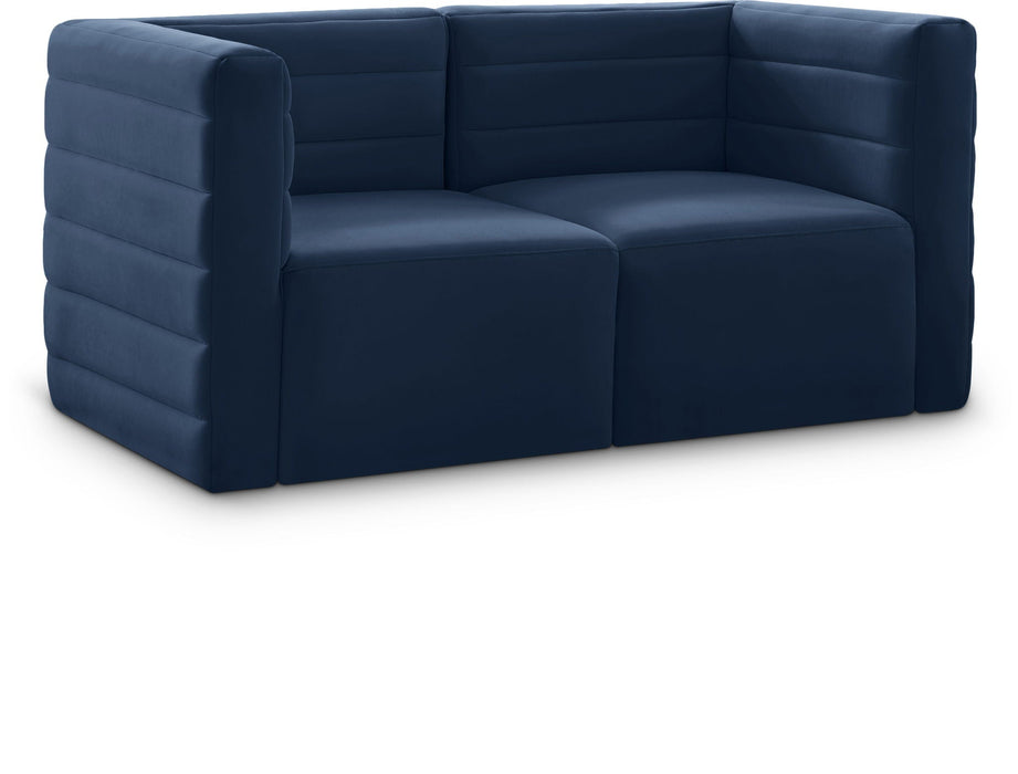 Quincy 63" Velvet Upholstered Comfort 2pc. Modular Loveseat