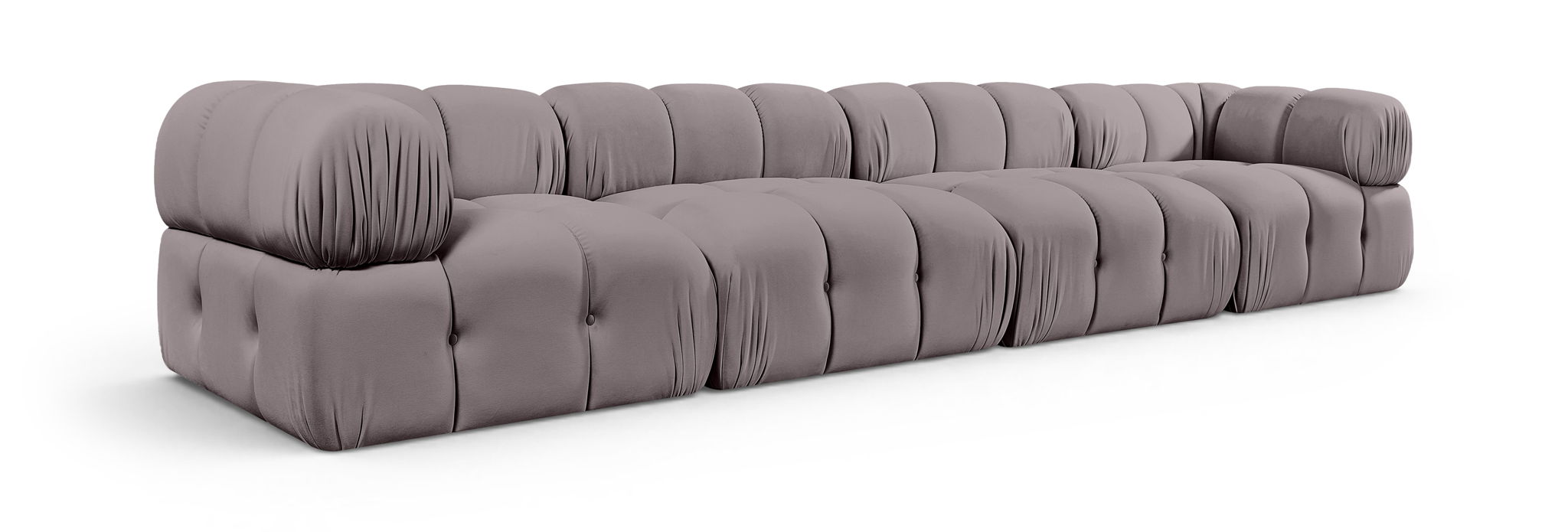 Orin 148" Velvet Performance Fabric Upholstered 4 Pc. Modular Sofa