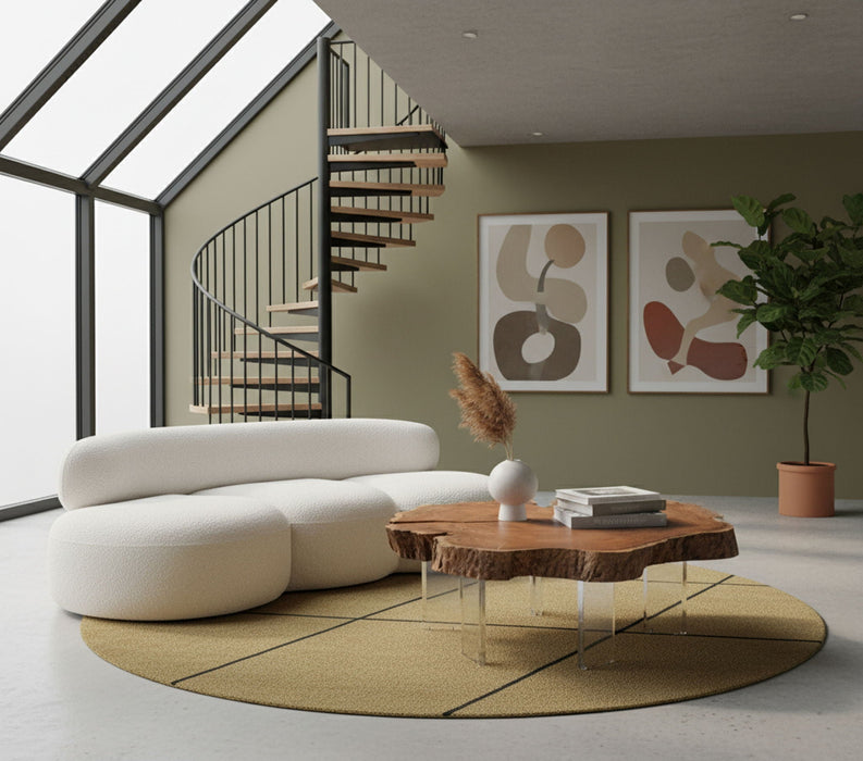 Woodland Acacia Wood Top And Acrylic Base Coffee Table