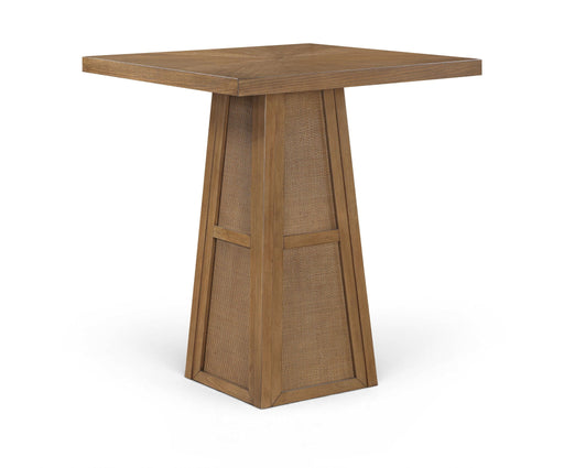 Fenwick 36.25" Cane, Oak Veneer And Solid Wood Bar Height Table
