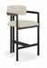 Aurum Vegan Leather Upholstered And Matte Black Iron Frame Counter Stool