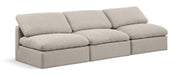Indulge 105" Linen Textured Fabric Upholstered 3pc. Armless Modular Sofa