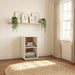 Evren 2-cubby Vertical Bookcase with Natural Interior Off White