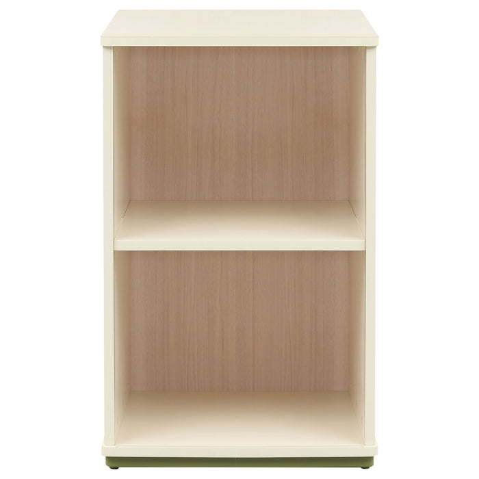 Evren 2-cubby Vertical Bookcase with Natural Interior Off White