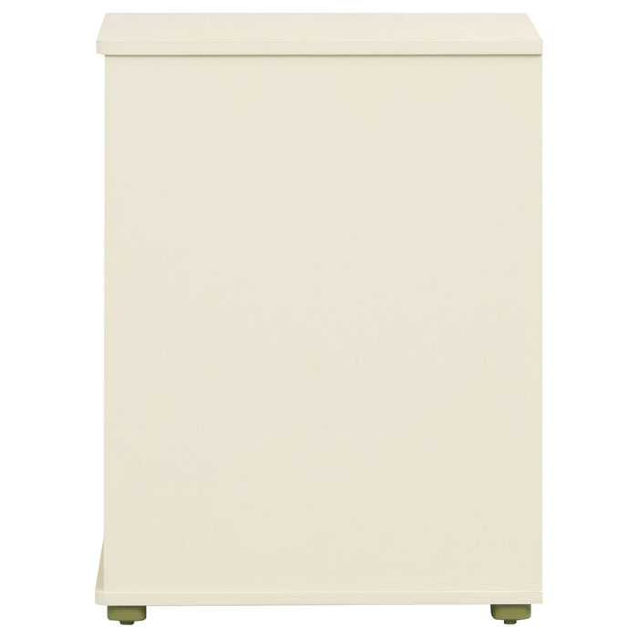 Evren 2-cubby Vertical Bookcase with Natural Interior Off White