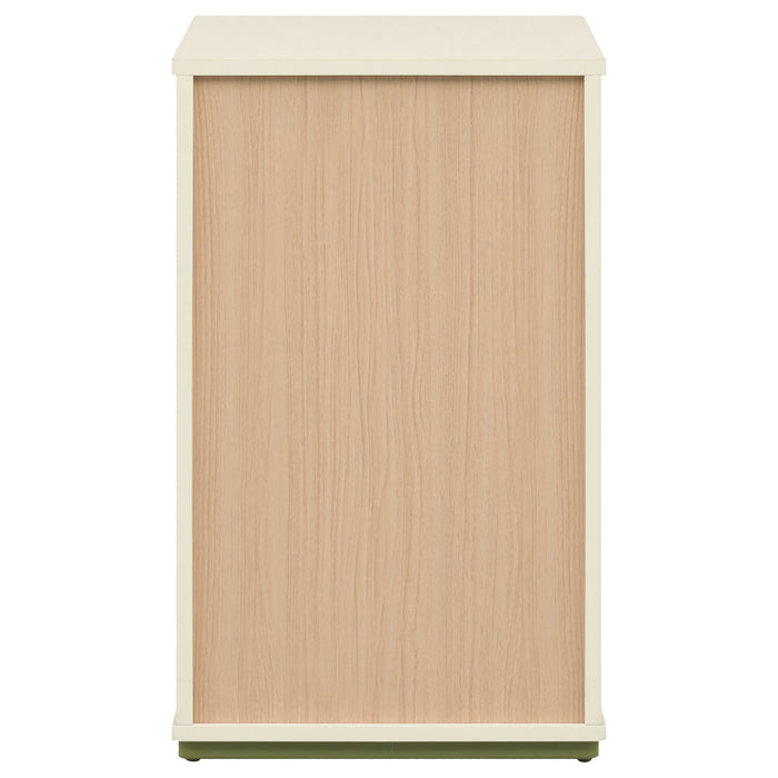 Evren 2-cubby Vertical Bookcase with Natural Interior Off White