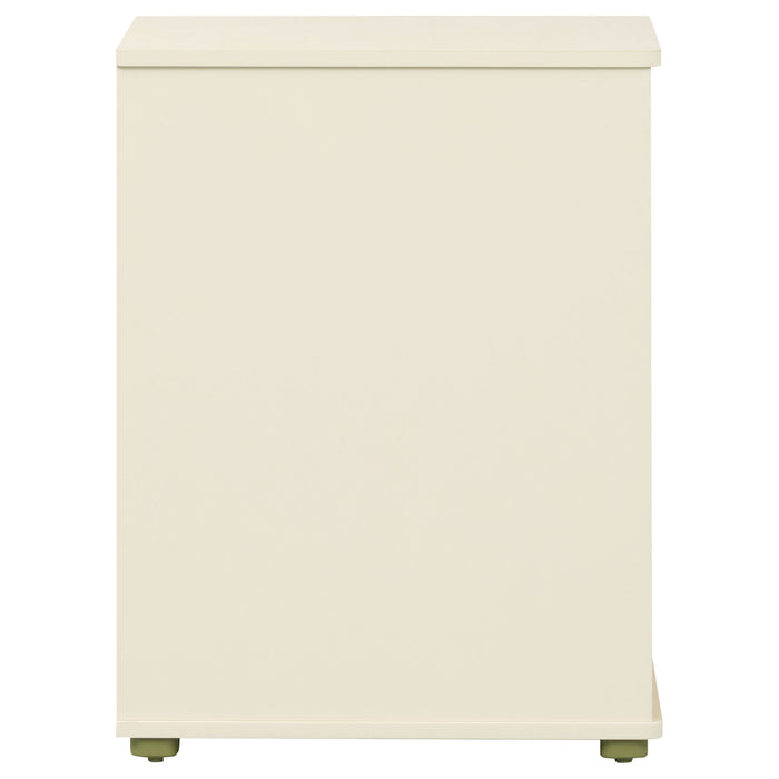 Evren 2-cubby Vertical Bookcase with Natural Interior Off White