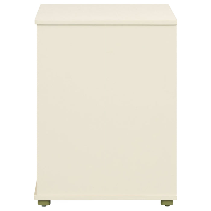 Evren 4-cubby Horizontal Bookcase with Natural Interior Off White