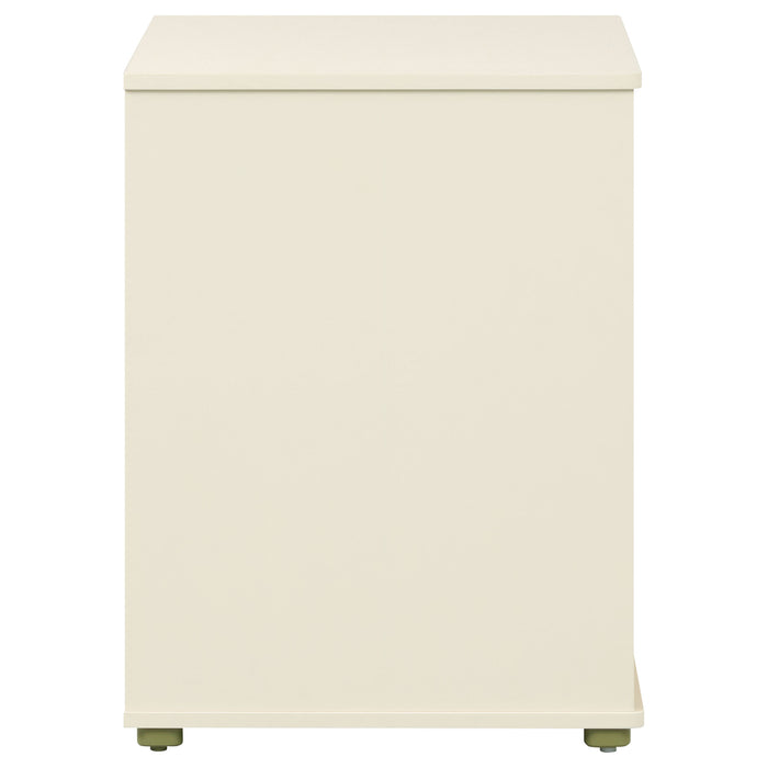 Evren 4-cubby Horizontal Bookcase with Natural Interior Off White