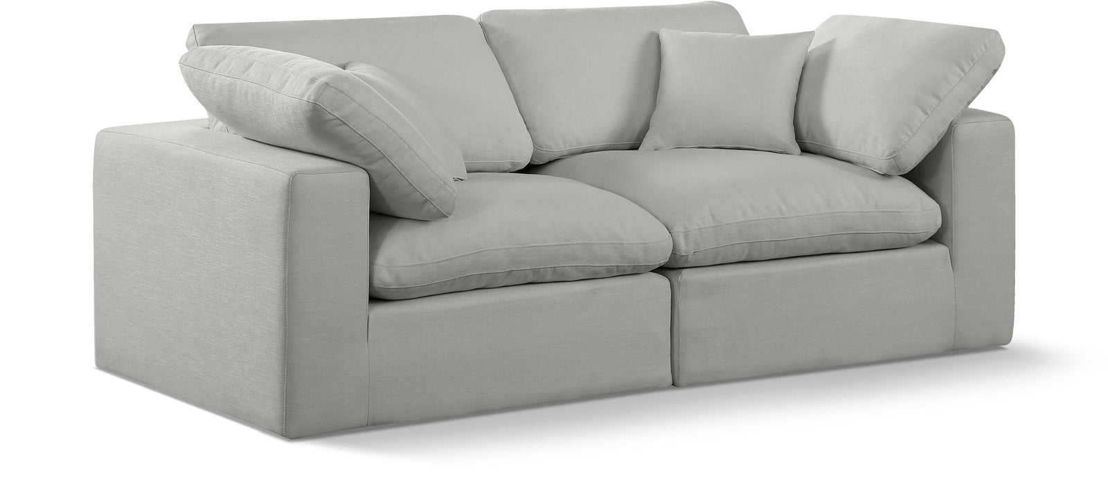 Comfy 80" Linen Textured Fabric Upholstered 2pc. Modular Loveseat