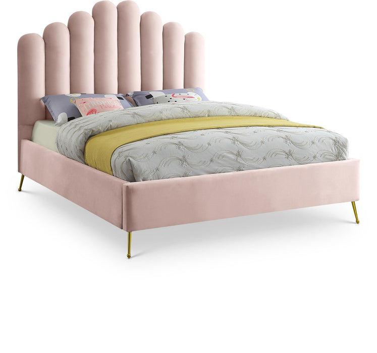 Lily Velvet Upholstered Bed