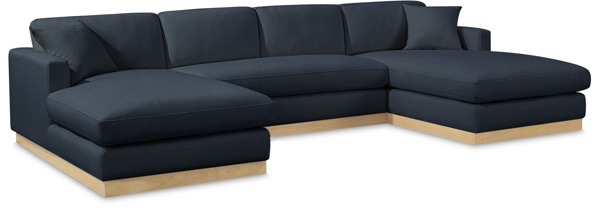 Johanna 127" Linen Textured Fabric Upholstered Sectional