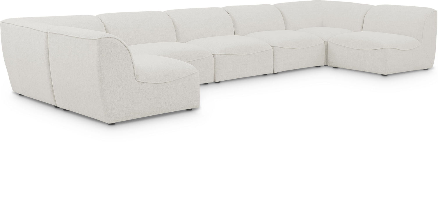 Miramar 175" Linen Textured Fabric Upholstered 7pc. Modular Sectional