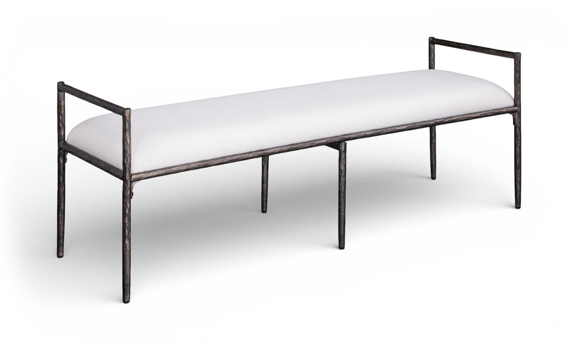 Axis Linen Textured Fabric Upholstered Bench