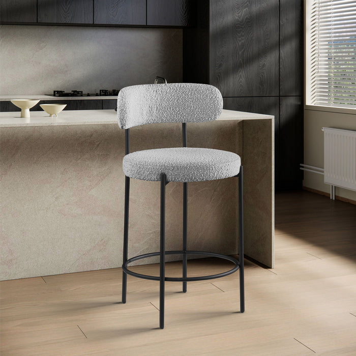 Beacon Boucle Fabric Upholstered Bar / Counter Stools