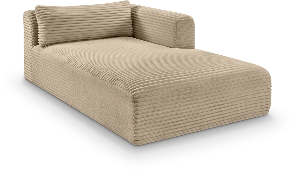 Shaggy Corduroy Performance Fabric Upholstered Chaise