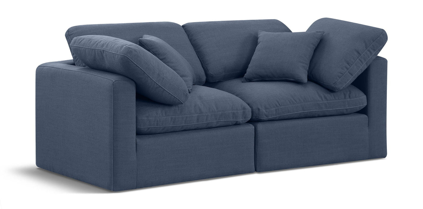 Indulge 70" Linen Textured Fabric Upholstered 2pc. Modular Loveseat