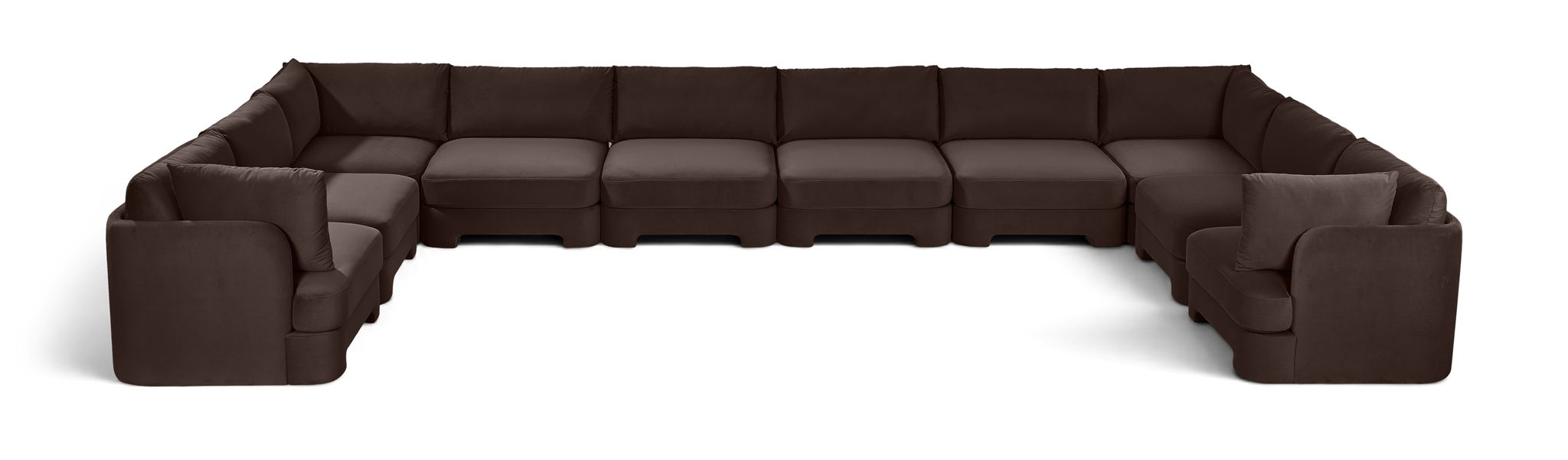 Seccional modular tapizado de terciopelo de alto rendimiento Hammond de 222" de 10 piezas