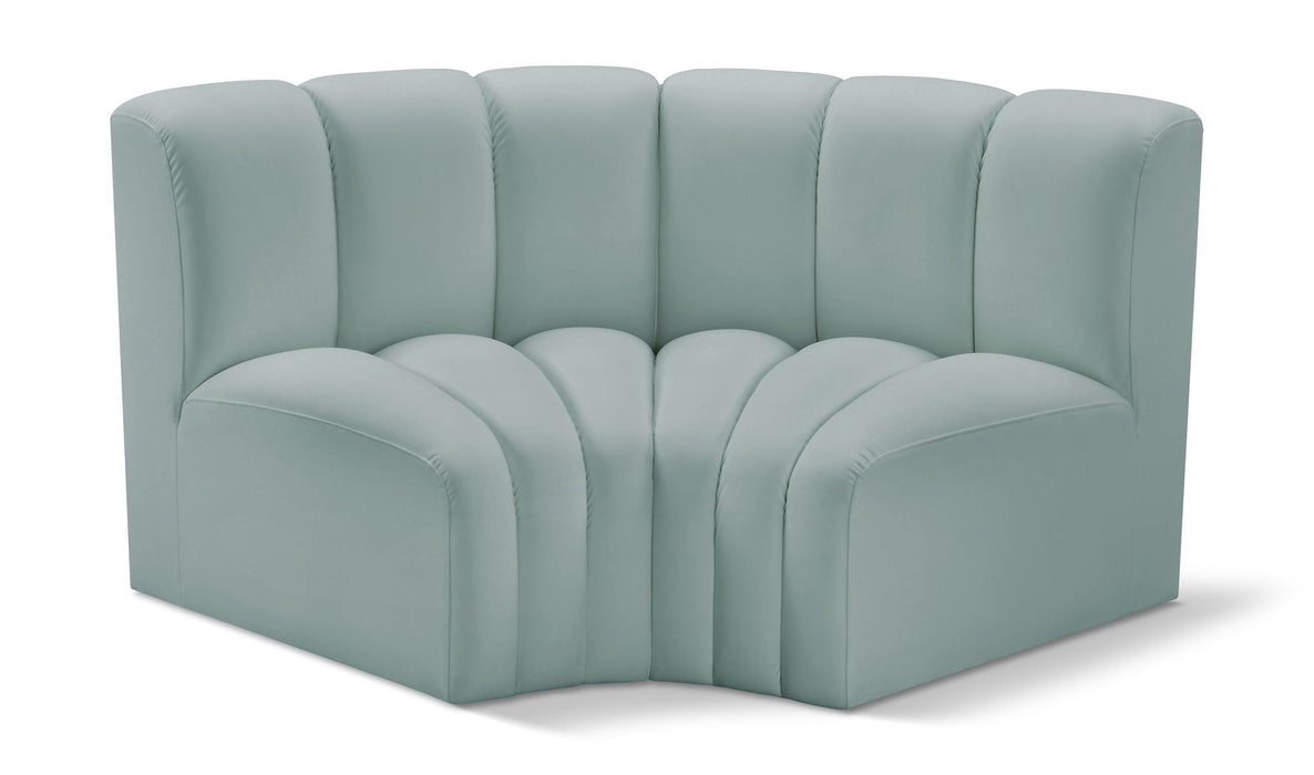 Arc 60" Vegan Leather Upholstered 2pc. Modular Sectional