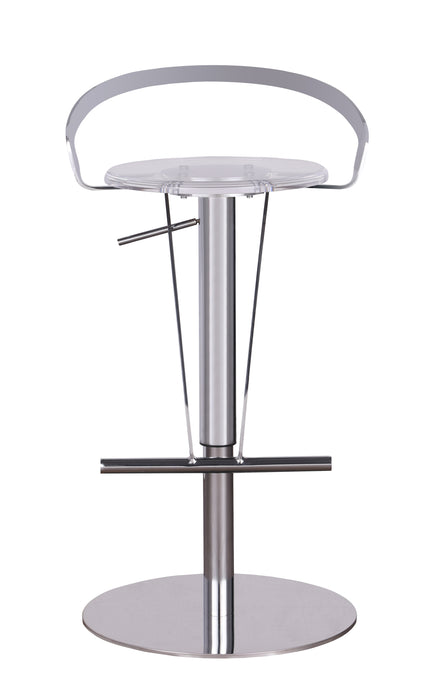 Contemporary Pneumatic-Adjustable Stool w/ Solid Acrylic Seat 4928-AS-CLR