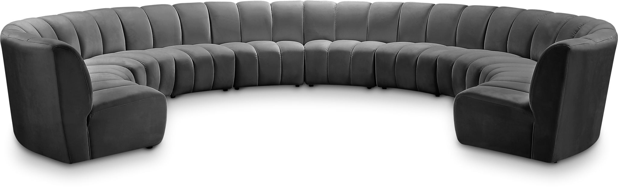 Infinity 178" Velvet Upholstered 10pc. Modular Sectional