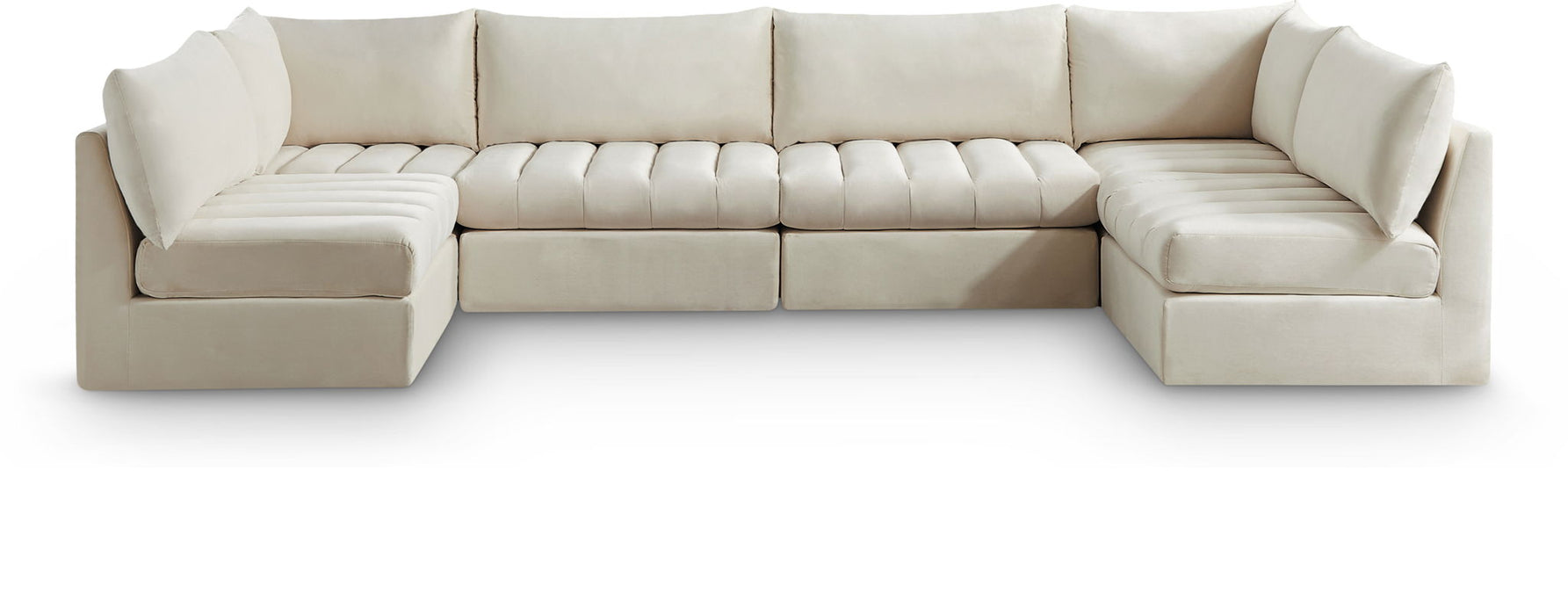 Jacob 140" Velvet Upholstered 6pc. Modular Sectional