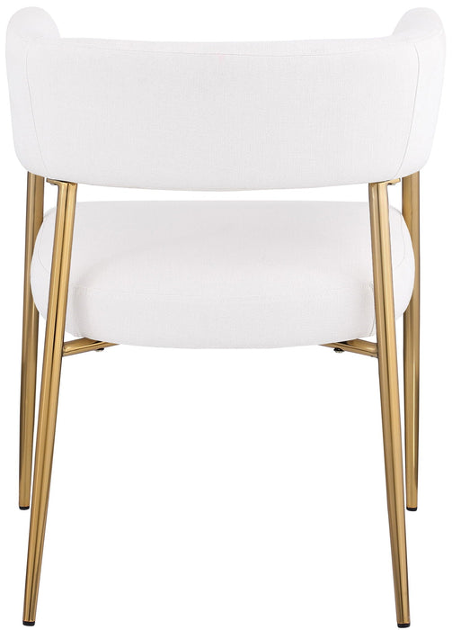 Creston Linen Textured Fabric Upholstered Dining Chair